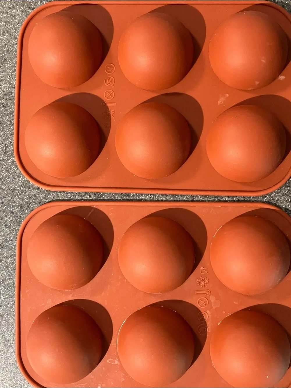 Silicone Half-Sphere Baking Mold Tray - Orange (Set of 2)